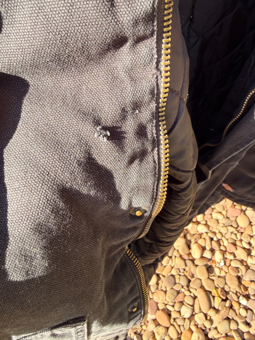Dickies Black Canvas Work Jacket with Brown Corduroy Collar - Picture 9 of 15